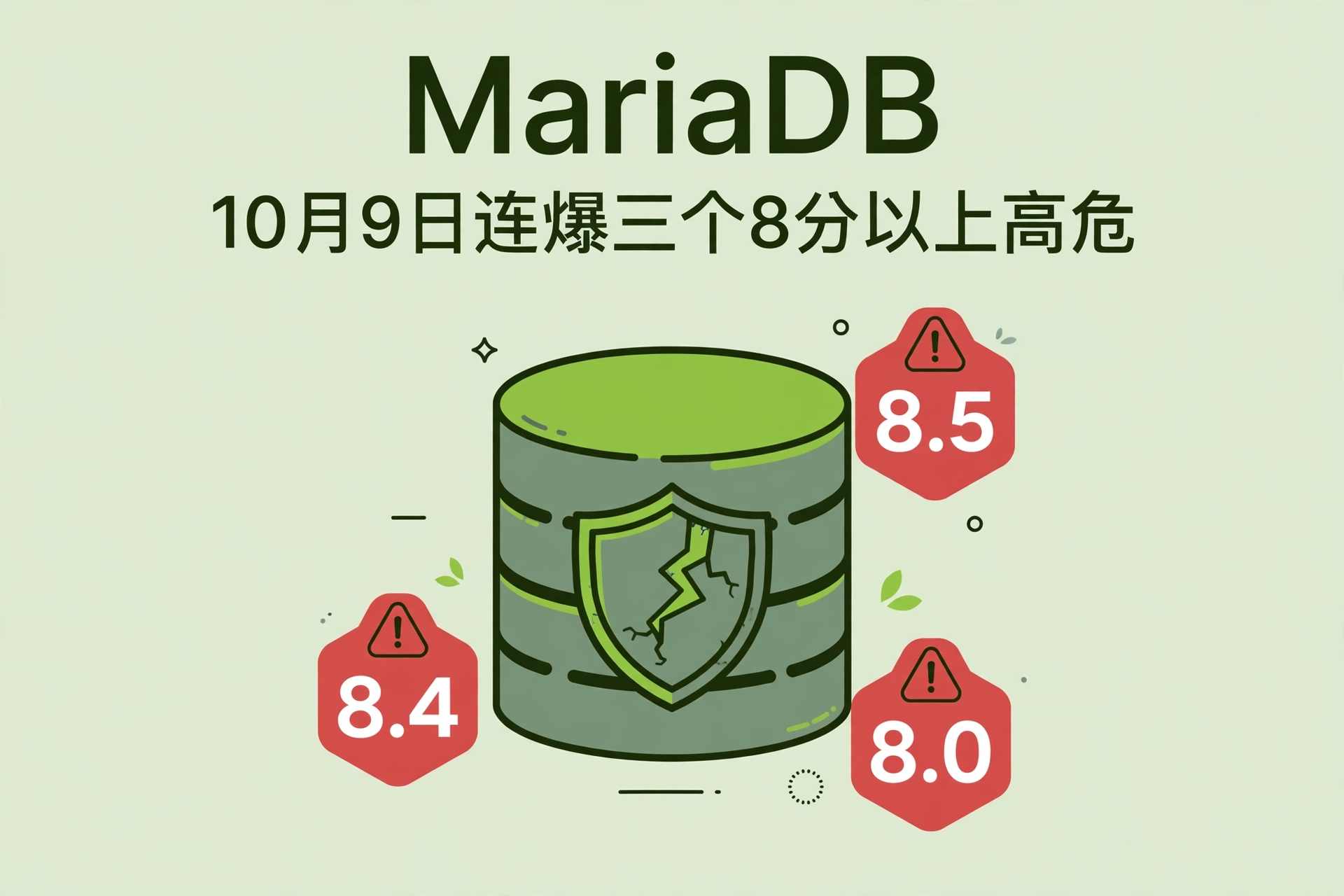 MariaDB 10 月 9 日安全批量修复，三个 8 分以上高危